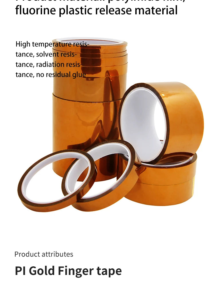 30m Long Gold Finger High Temperature Resistant Tape Polyimide Tape