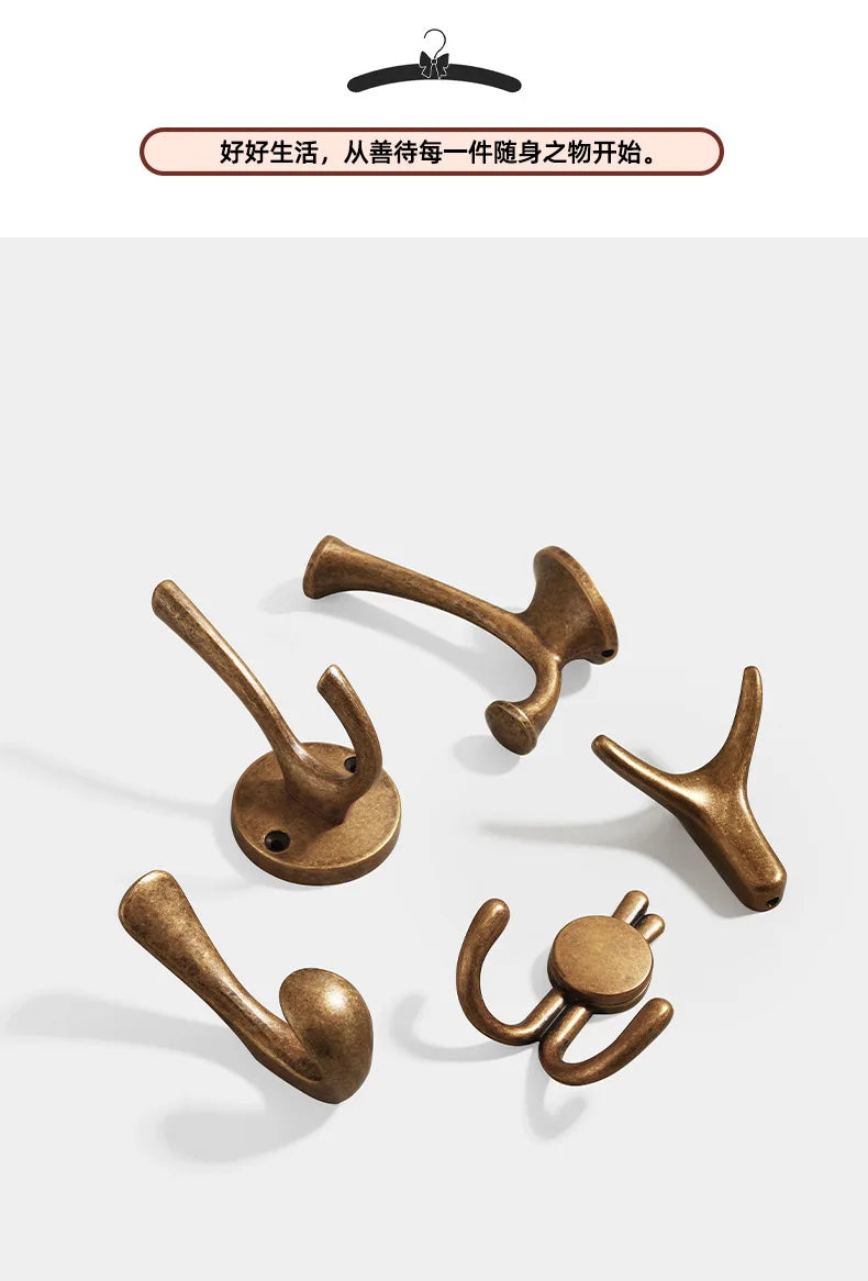 YUTOKO Hook Moon Antique Wall Hanging Clothes Hook Bedroom Robe Hook
