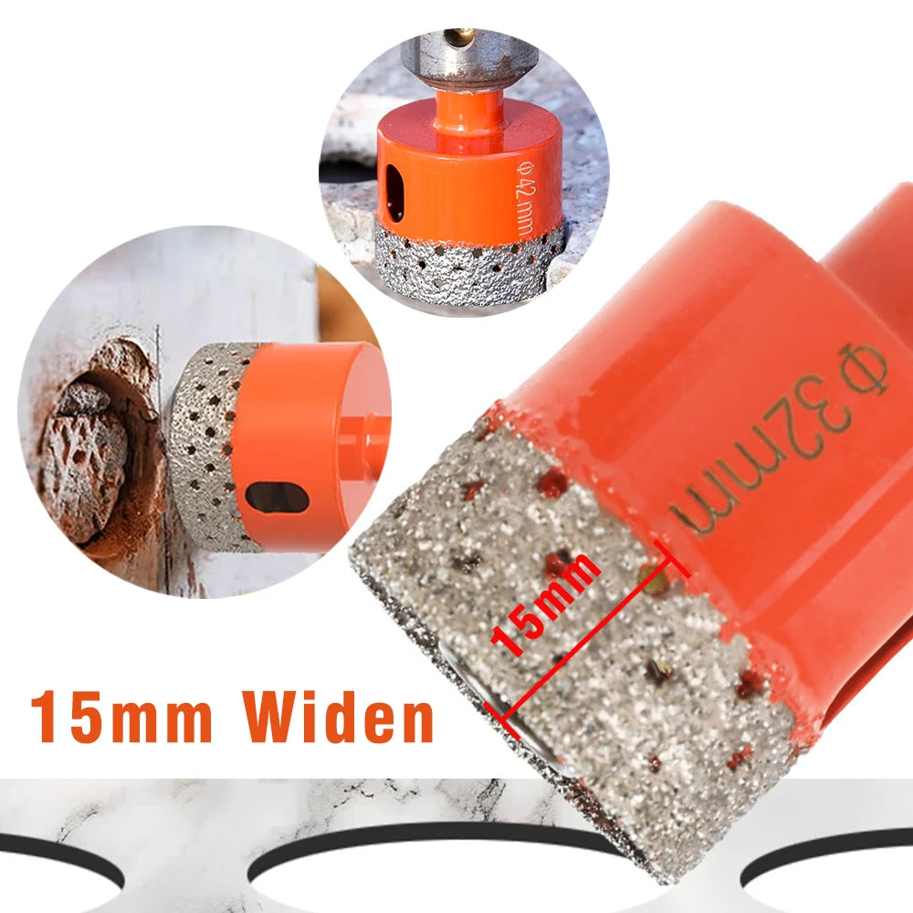 18-68mm Diamond Brazed Core Dry Drill Bit for Porcelain Tiles Marble