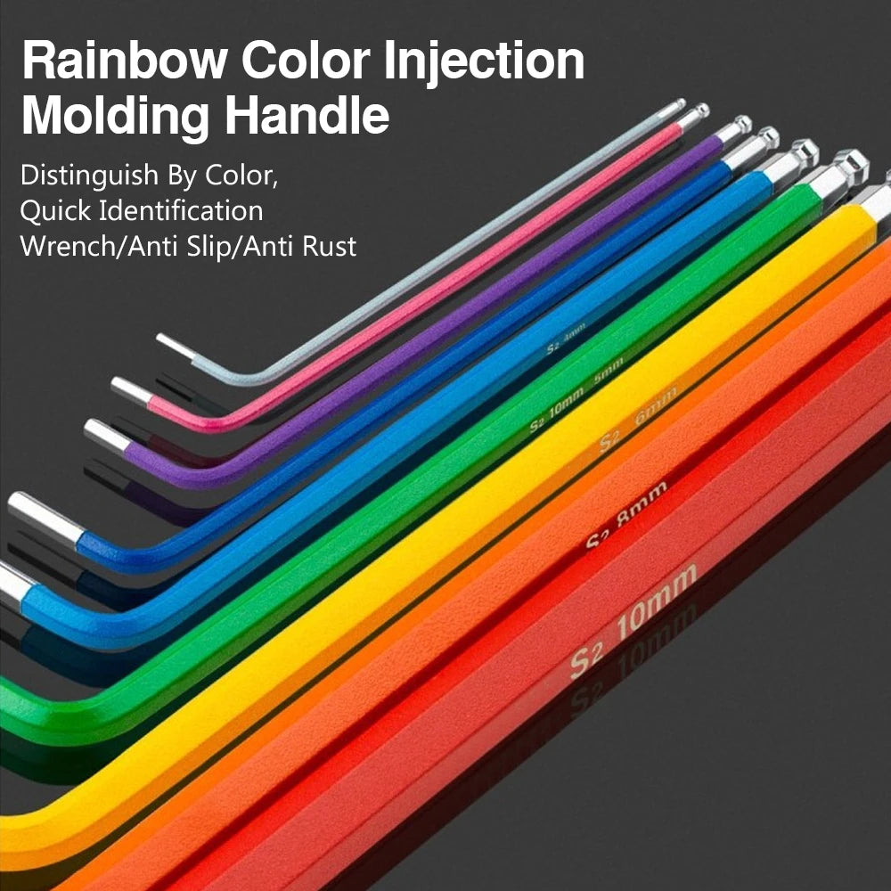 Allen Key Sets 9 PCS Hexagon Spanner Colorful Universal Hex Wrench