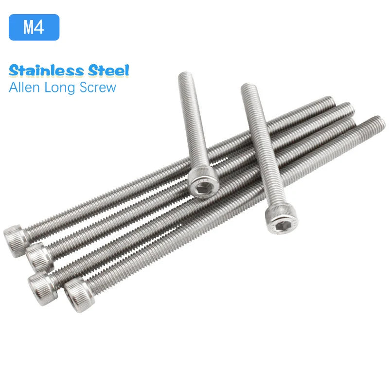 Super Long M4 Hex Socket Fasteners, 304 Stainless Steel Extra Long ...