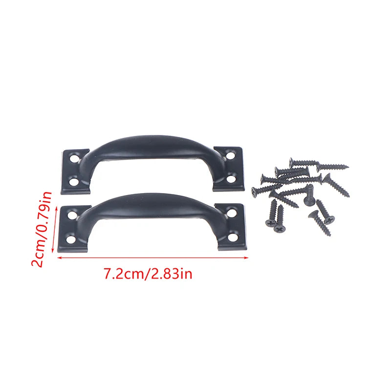 Door Handle+8pcs Screws Iron Door Handle Gate Handle Pull For