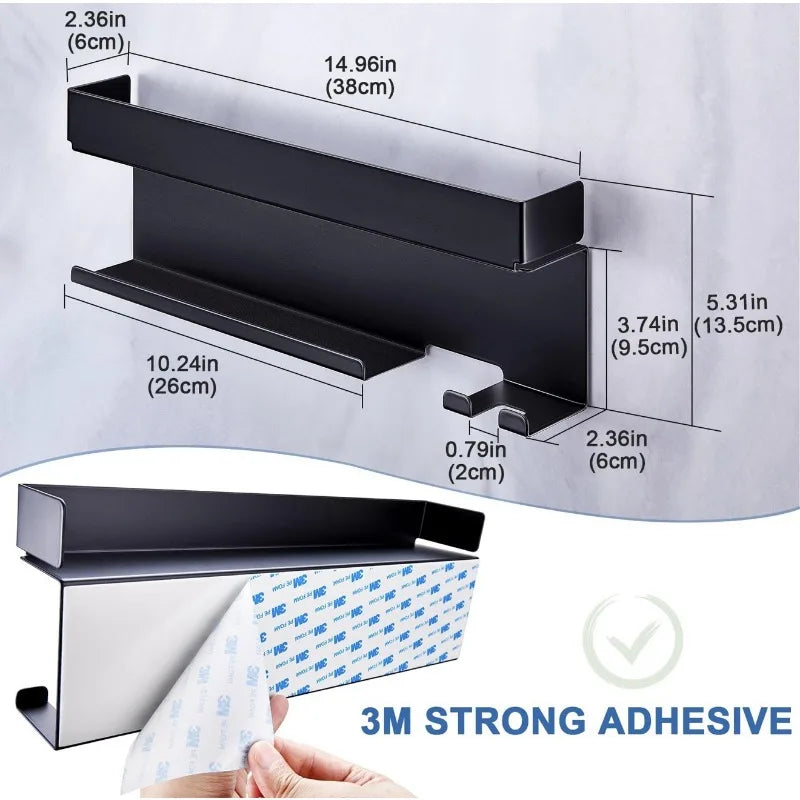 Iron No Drill Hair Tool Organizer Wall Mounted Storage Rack