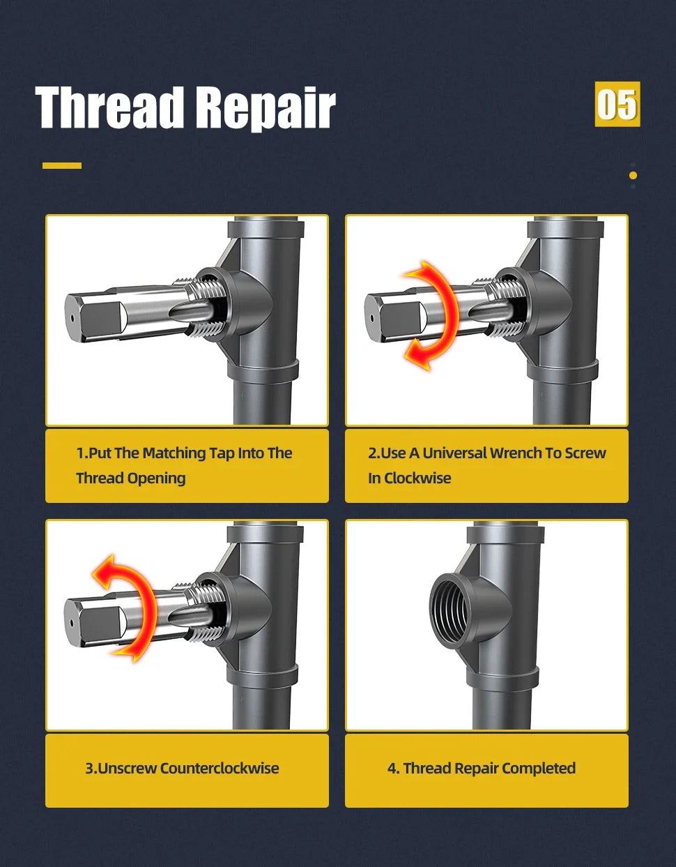 Double Head Screw Extractor Drill Bits Set Damaged Water Pipe Broken