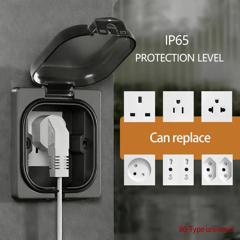 IP65 Waterproof Outdoor Socket, 16A High Power Wall Plate