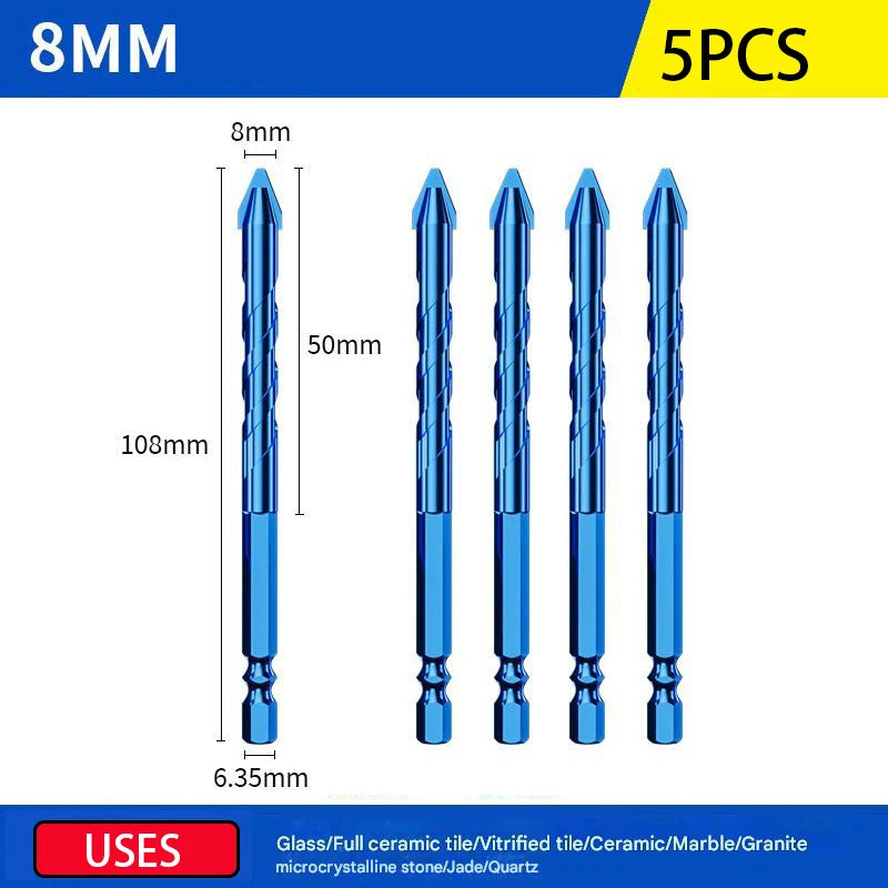 10/5/2PCS Eccentric Drill Bits Set Ceramic Tile Drill Bit Set