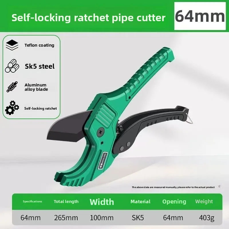 Pipe Cutter 32-42MM Pipe Scissors SK5 Material Ratchet PVC/PU/PP/PE