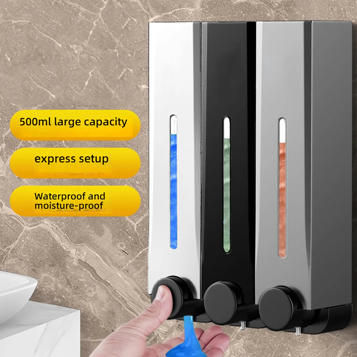 500ML soap dispenser wall mounted manual press soap box hand soap