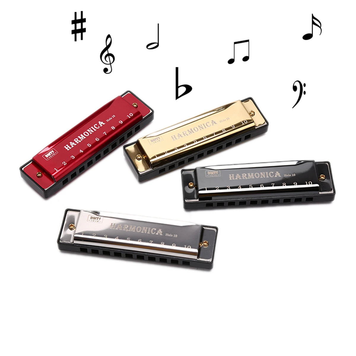 Harmonica Key of C 10 Hole Diatonic Harmonica C with Case for