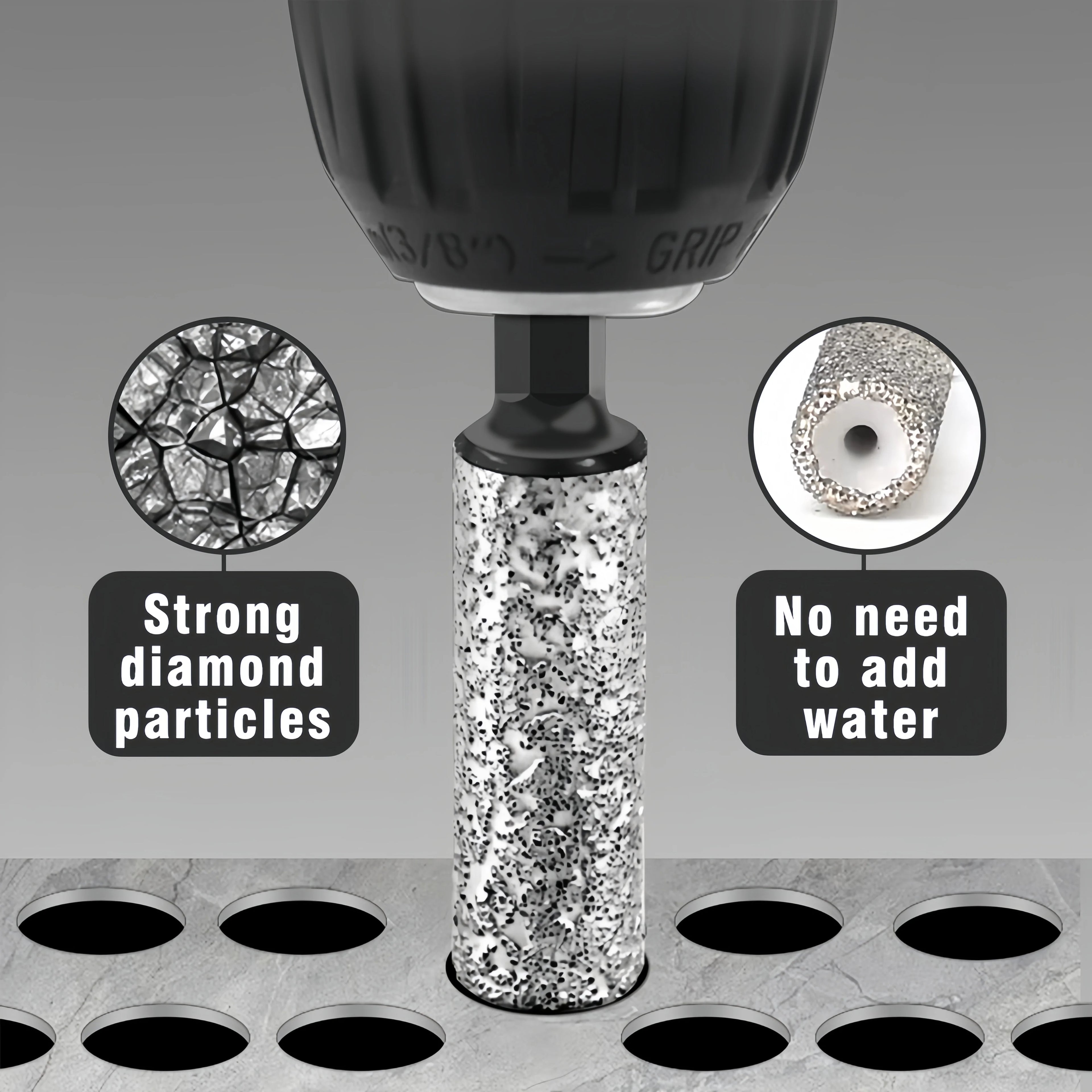 5pcs6-12mmHexagonal Shank Dry Ceramic Tile Diamond Drill Bit Marble
