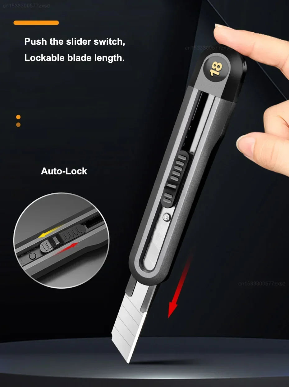 Deli Black Sk2 Blade 3 Styles Tool Retractable Push Button