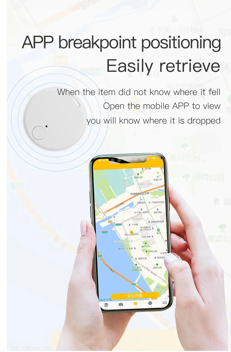Mini GPS Locator AntiLost Alarm Wallet Keychain Smart Tag