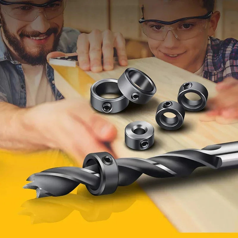 7/8pcs Woodworking Drill Locator 3-16mm Shaft Depth Collars Ring