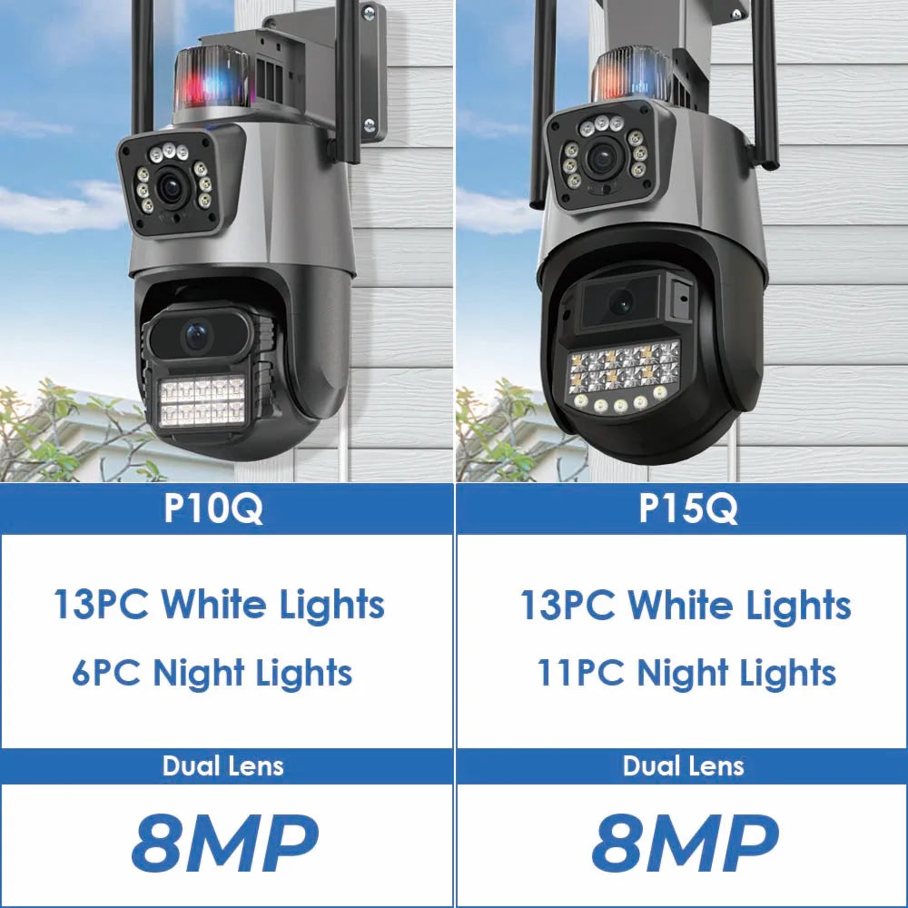 BESDER Wifi PTZ Camera 8MP Dual Screen IP Cam Outdoor Surveillance