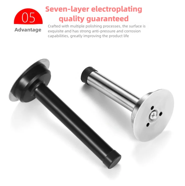 Drill-Free Silent Door Stopper - Extra Long & Thick Door Holder