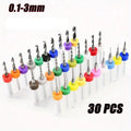 30pcs 0.1mm-3mm PCB Alloy Micro Drill Bit Kits 3.175mm Round Shank