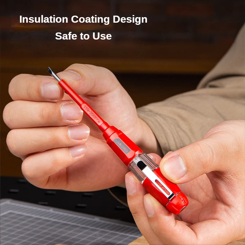 Deli 1 Pcs VDE Insulation Test Pen 1000V Electrician Hand Tools