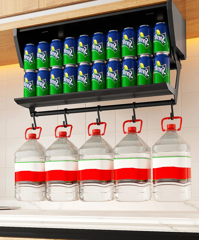 Pull-Down Folding Cabinet Condiment Shelf – Aluminium Wall Hanging