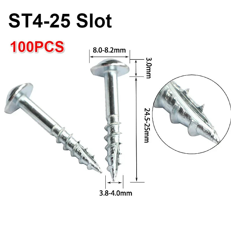 100pcs Oblique Hole Drilling Dedicated Phillips Screws with Zinc