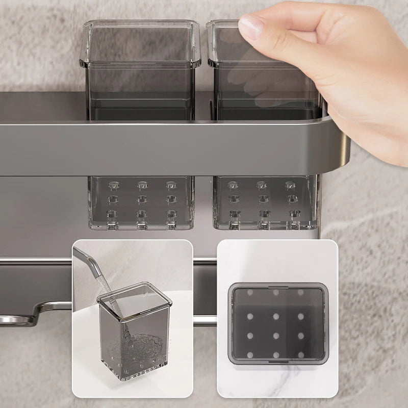 Bathroom Shelf Makeup Storage Organizer Aluminum Alloy Hair Dryer