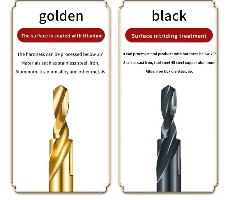 TG HSS M35 Step Drill Bit for Aluminum Copper Iron Mold Wood Plastic