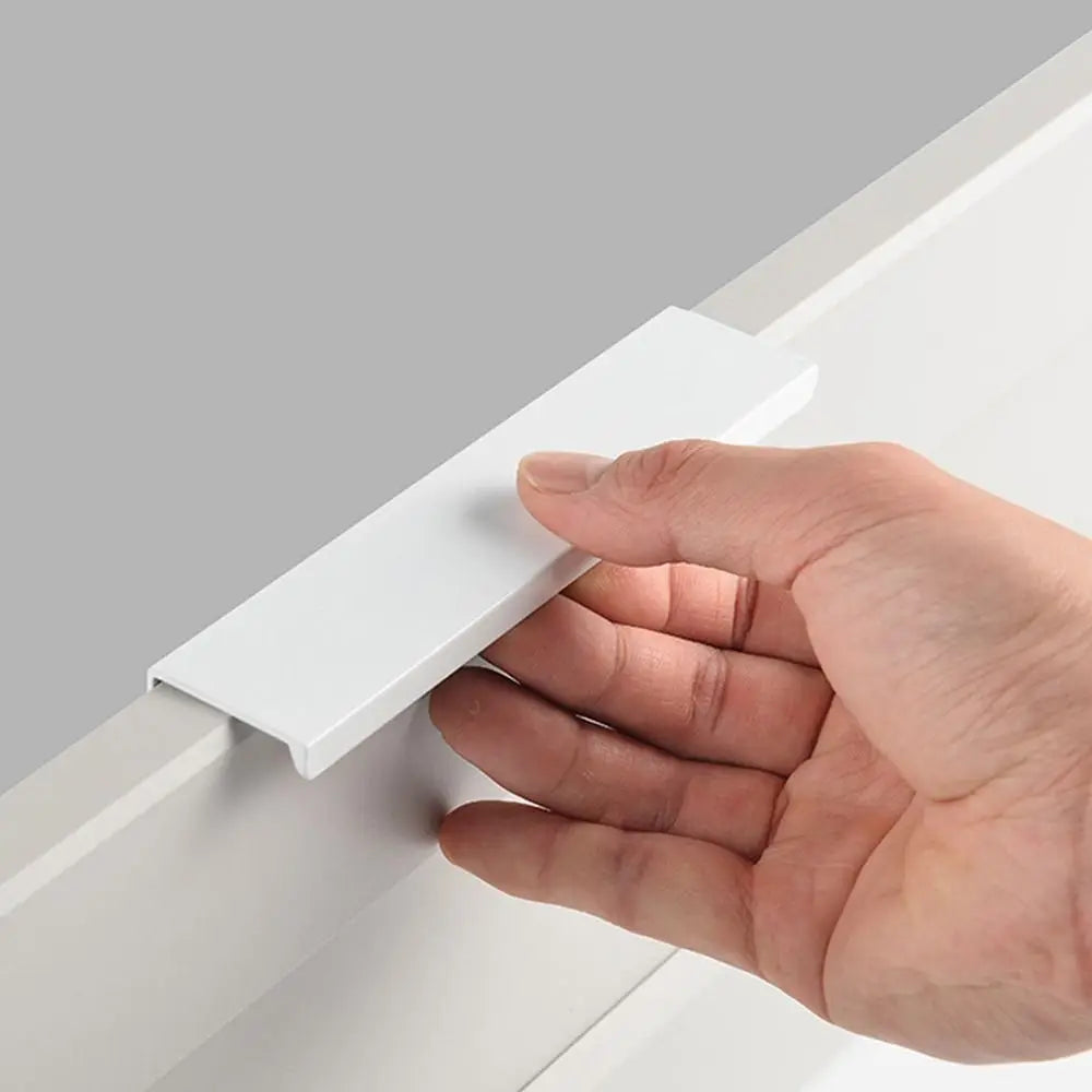White Hidden Cabinet Pulls Drawer Knobs Long Pull Hidden Handles