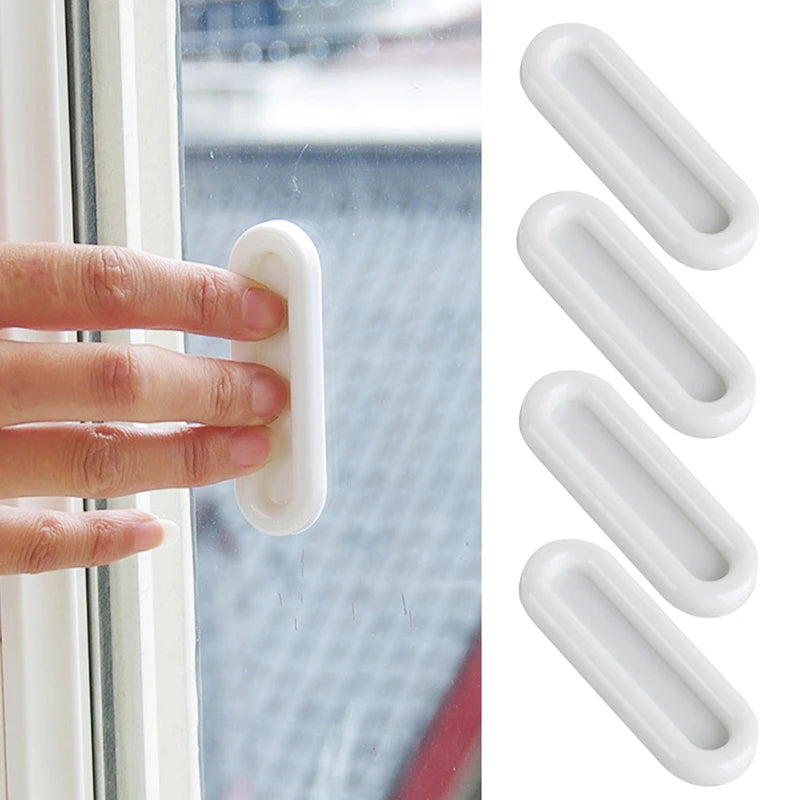 4Pcs Self-adhesive Door Knobs Oval Door Handles for Interior Doors