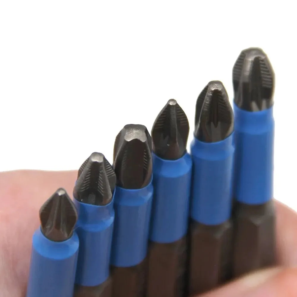 12/6PCS 50mm Screwdriver Bits Anti-slip Magnetic Drill Bits 1/4Inch