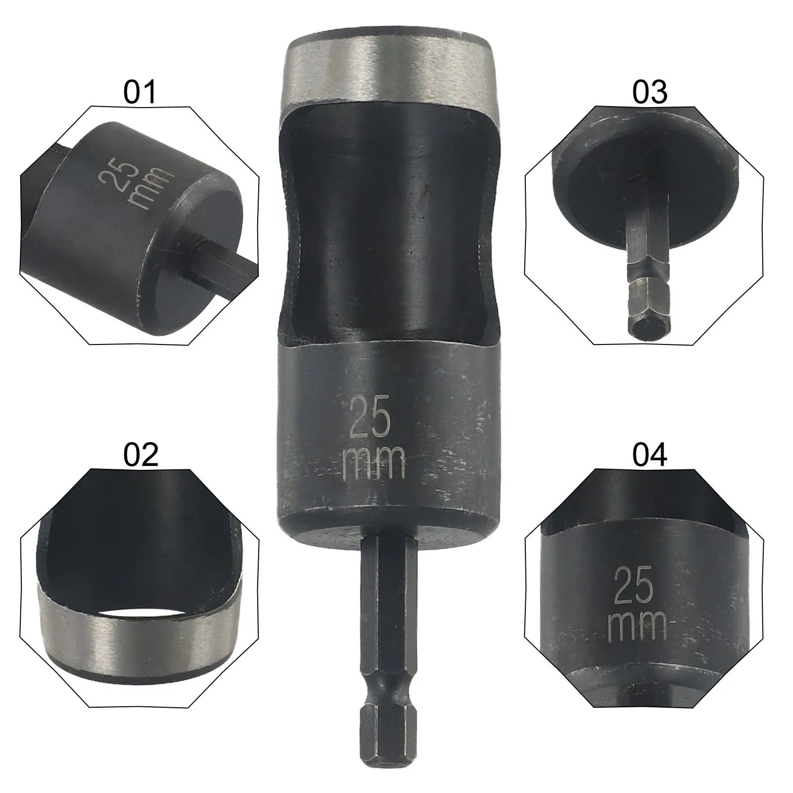 1/5pcs Leather Craft Hollow Hole Punches Hex Shank Adapter Hollow