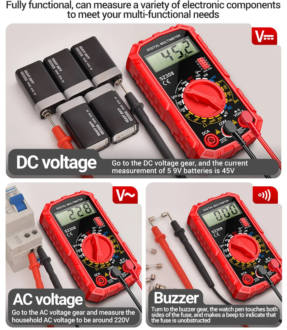Multimeter Tester Pen Suit ANENG Multimeters 1999 Counts 24-250V