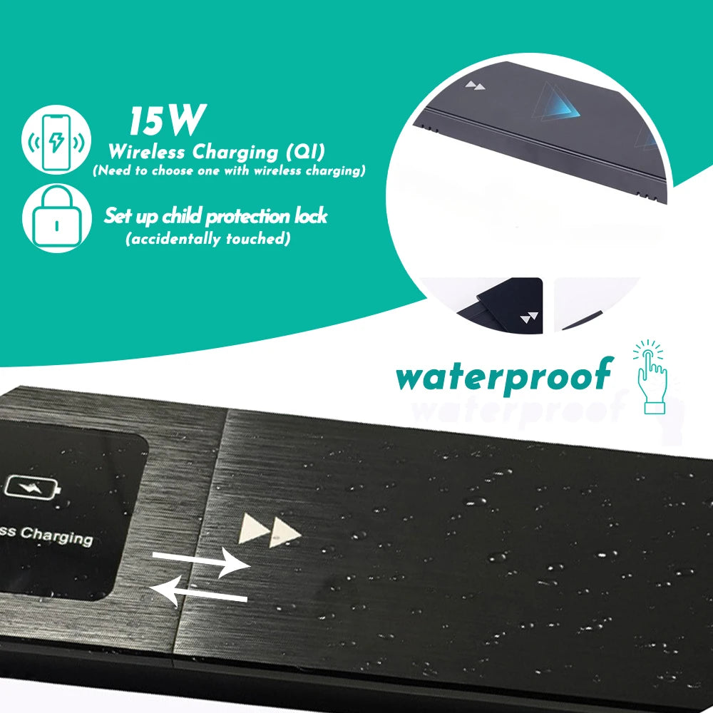 Universal Built-in Table Socket Slide Cover with USB Type-c Recessed