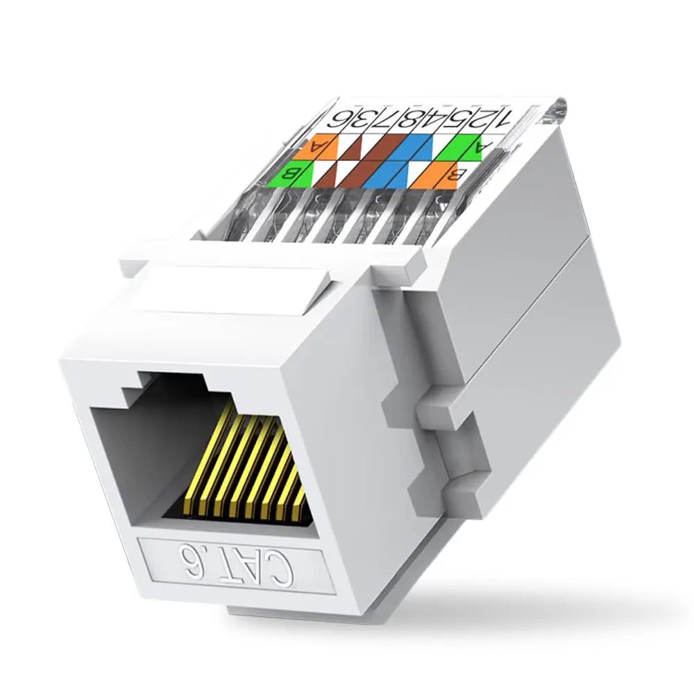 ZoeRax Cat6 Tool-Less RJ45 Keystone Jack 6-Pack – No Punch-Down Tool