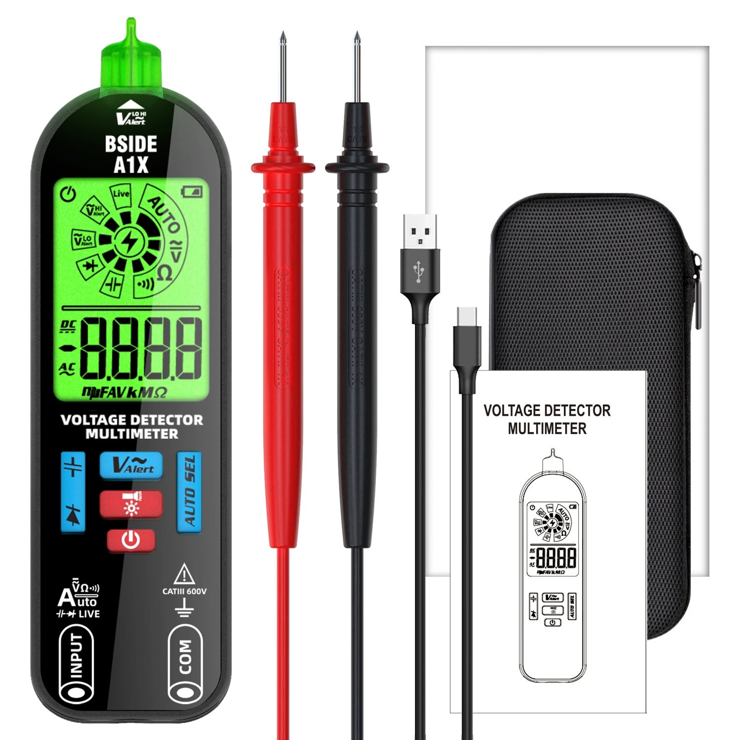 BSIDE NEW Voltage Tester Pen Multimeter Electronic USB Tester