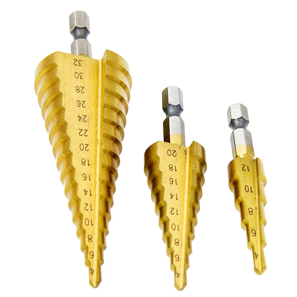 4-12 4-20 4-32 MM HSS Titanium Coated Step Drill Bit Drilling Power