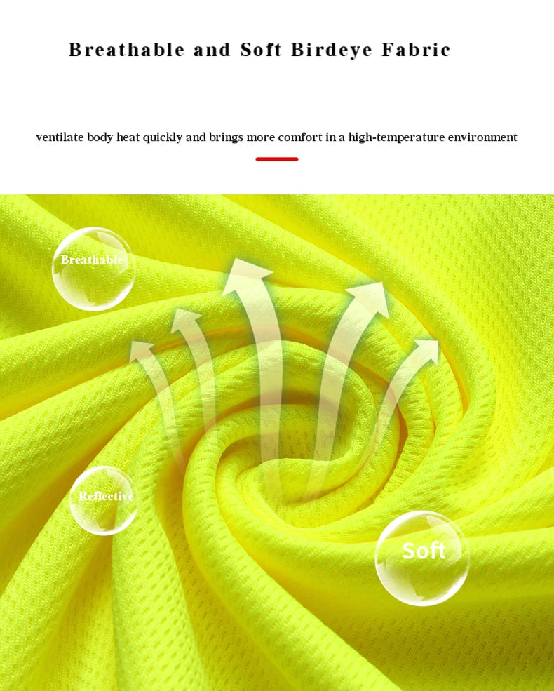 Long Sleeve Safety Shirt High Visibility Reflective Construction Work