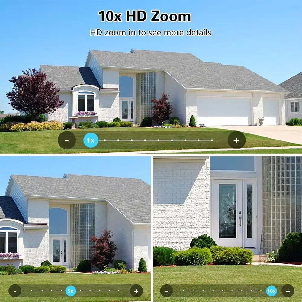 DIFANG 35MP WiFi IP Camera 4 Screens 7 Lens 10X Zoom Outdoor Wireless