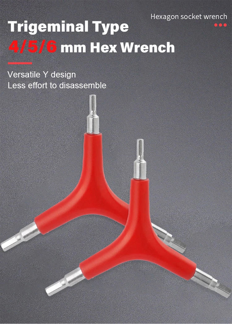 Hex Wrench Y-Type 3 Way 4/5/6mm Spanner Bicycle Repair Tools