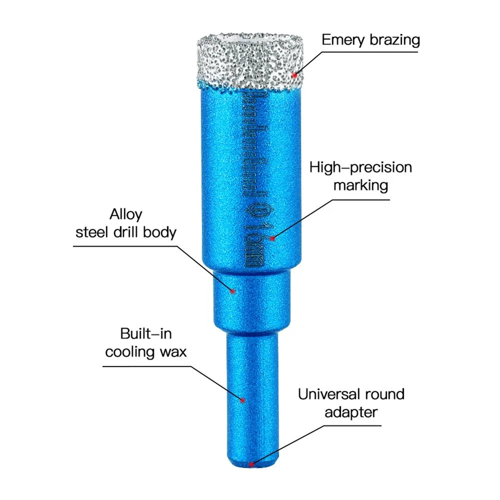 6/8/10/12/14/16mm Diamond Coated Core Drill Durable For Glass Marble