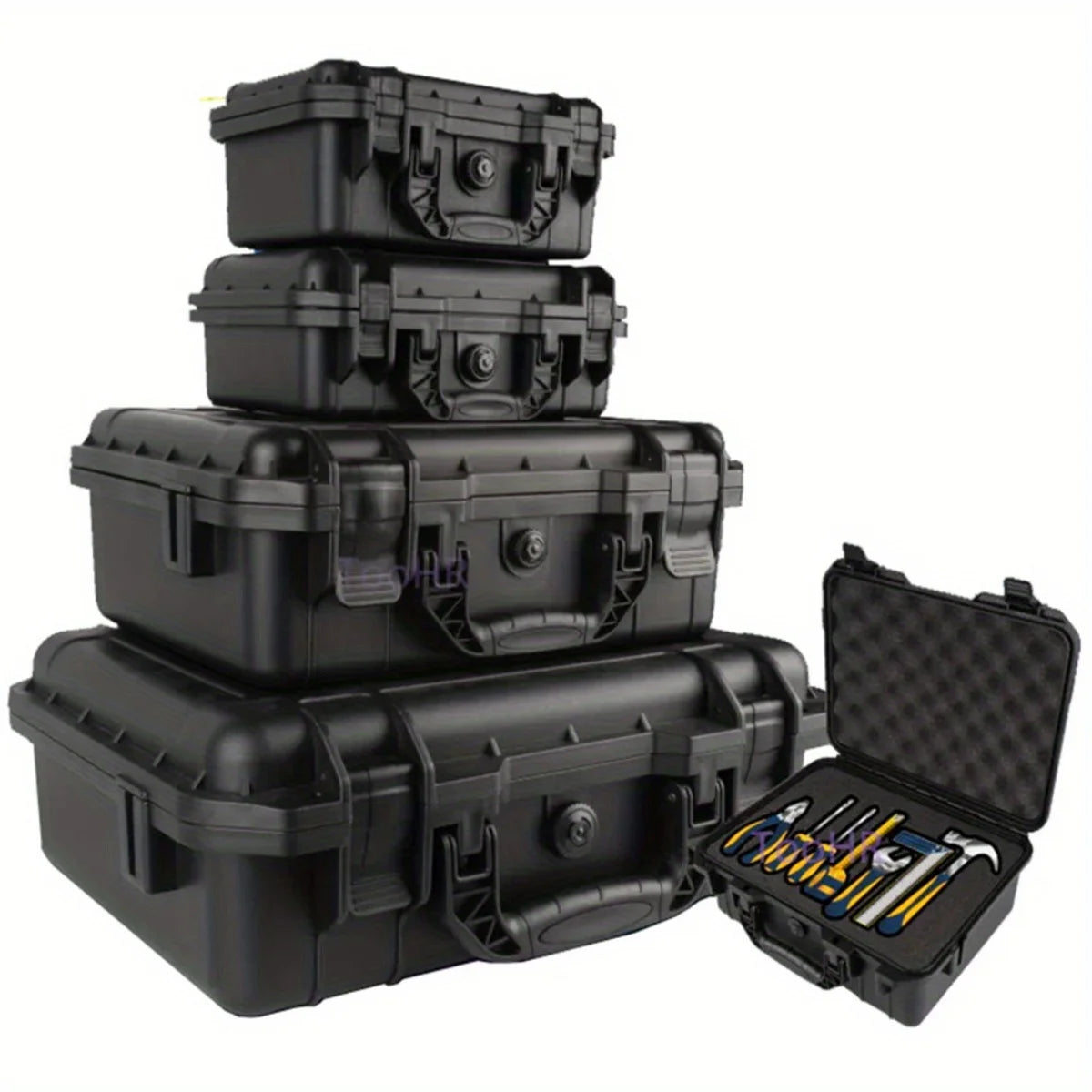 1pc Waterproof Hard Carry Case Bag Tool Case With Pre-cut Sponge