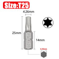S2 Torx Screwdriver Bit 1/4" Hex Shank Screwdriver Drill Bits Impact