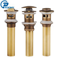 Antique Brass Pop Up Drain Bathroom Sink Push Down Pop Up Stopper D...