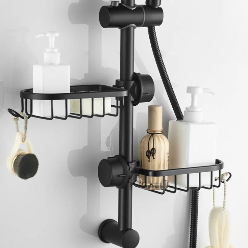 Bathroom Shower Rack Space Aluminum Bathroom Shower Rod Tray Faucet