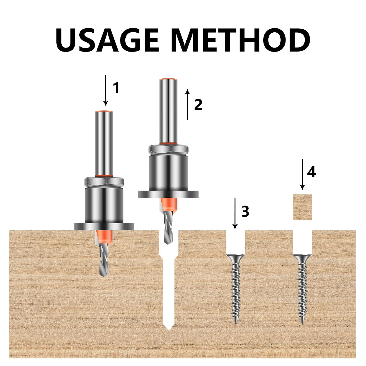 8mm 10mm Shank Adjustable Countersink Woodworking Router Core Limiter