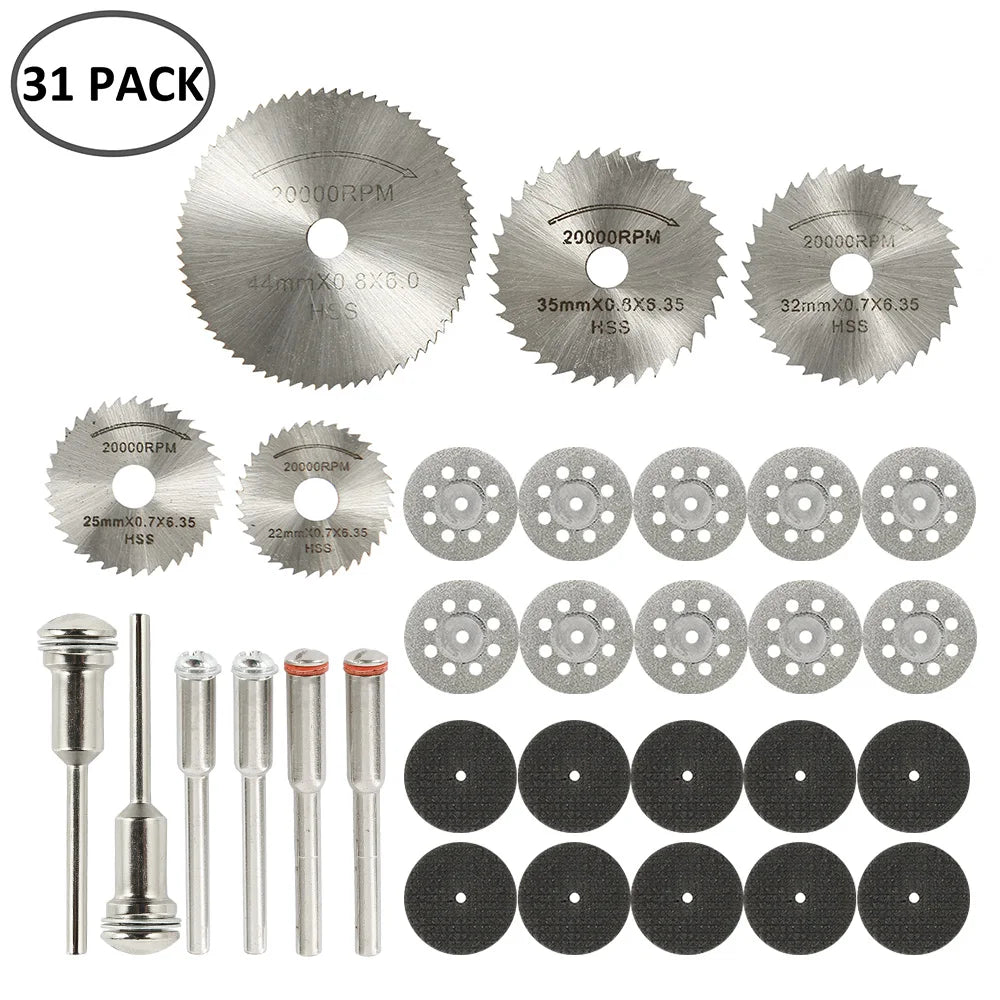 Mini Circular Saw Blade & Grinding Disc Set – 6 to 32 Pieces for Rotary Tools