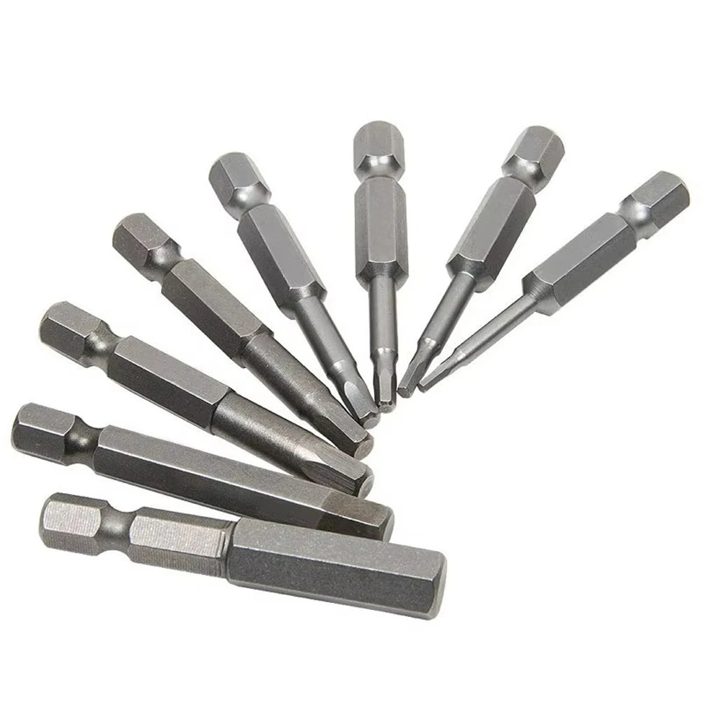 8pcs 100mm Hex Head Allen Wrench Drill Bits Set SAE Metric Allen