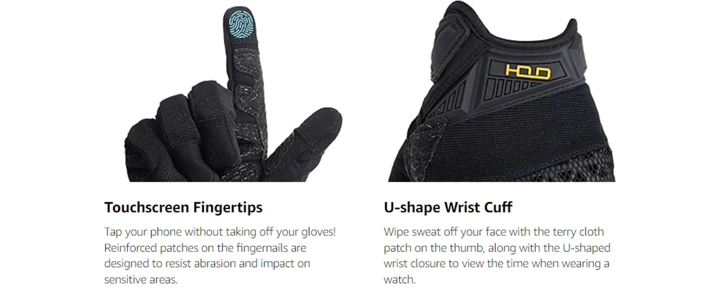 HANDLANDY Tactical Gloves, Flexible Grip Work Gloves for Men