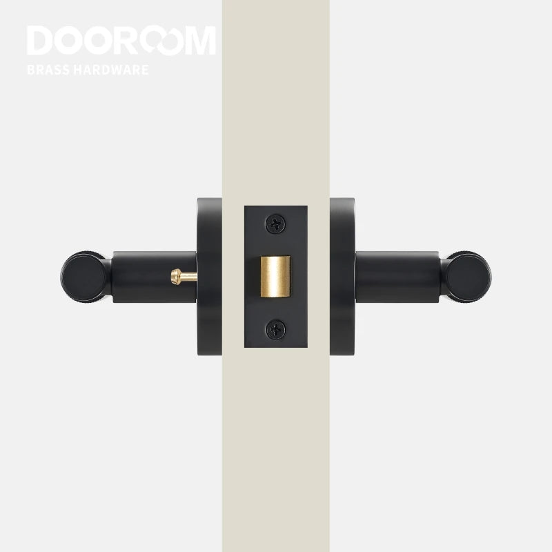 DOOROOM US Standard for 2-1/8" Hole Brass Privacy Passage Lock Set