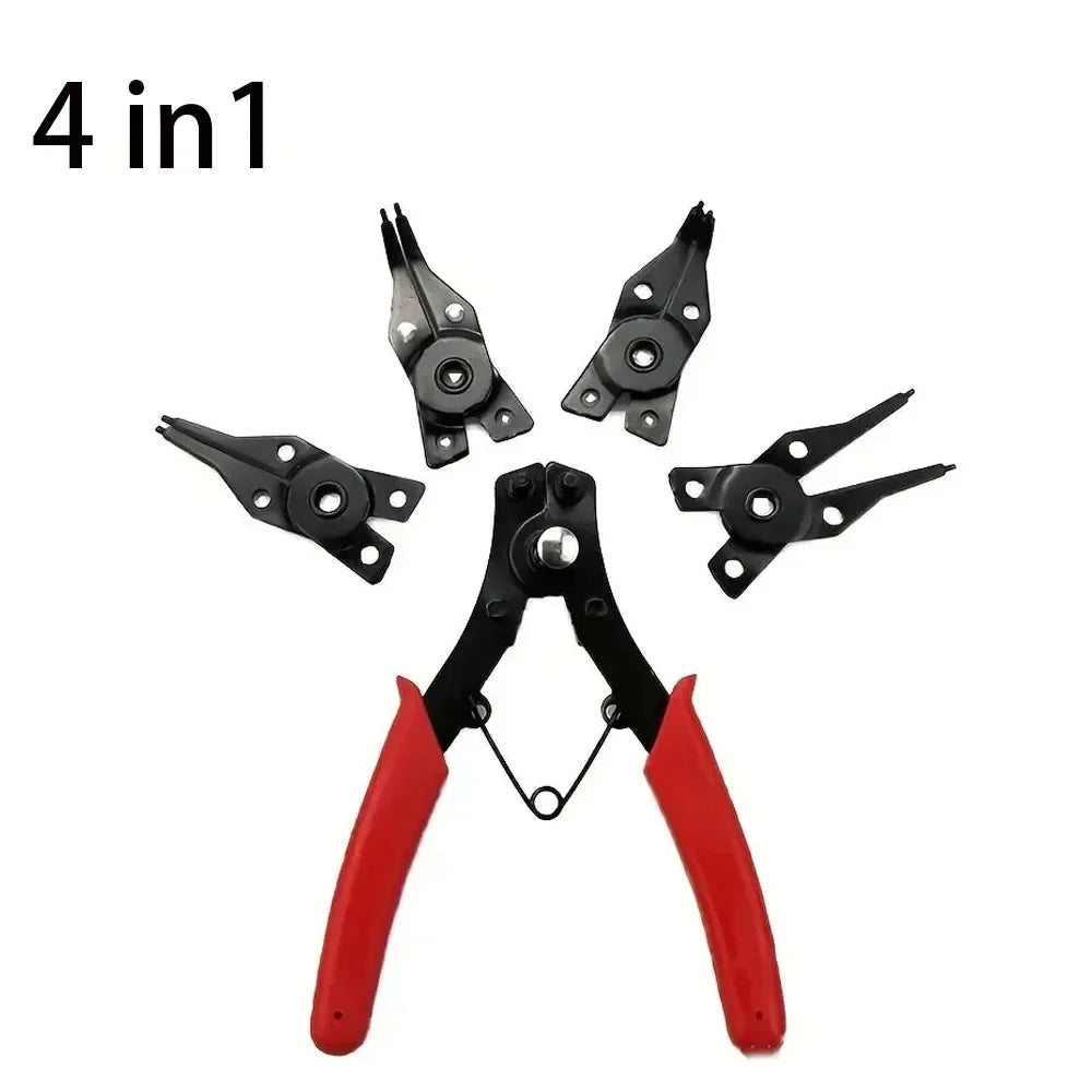 4-In-1 Circlip Pliers Set Snap Ring Pliers Multi Crimp Removable