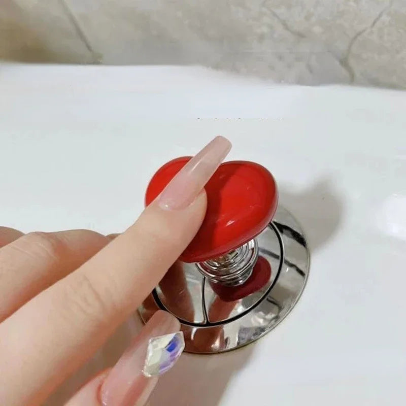 Handle Toilet Press Button Heart Shaped Press Tank Push Switch Toilet
