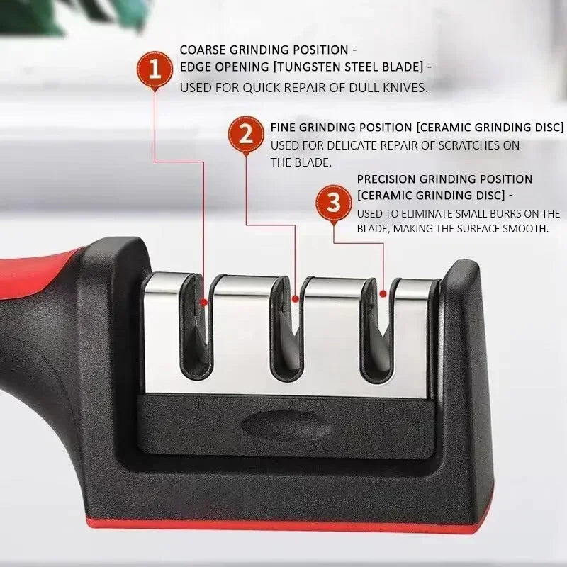 3-Segment Knife Sharpener Knife Sharpeners for Kitchen Knives